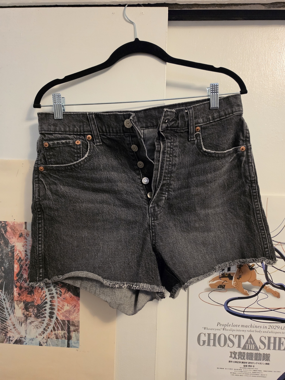 GAP Black Button-Fly Denim Shorts